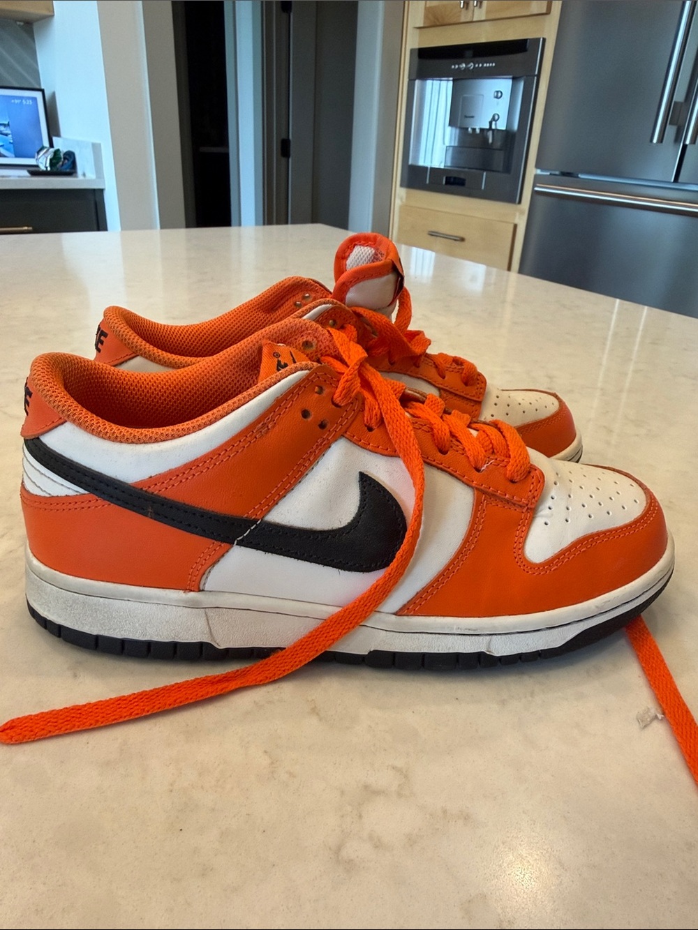 Nike Kids' Dunk Low-inspired Orange & White Sneakers